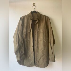 Men's Brown Button-Up Shirt